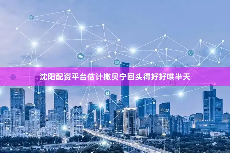 沈阳配资平台估计撒贝宁回头得好好哄半天