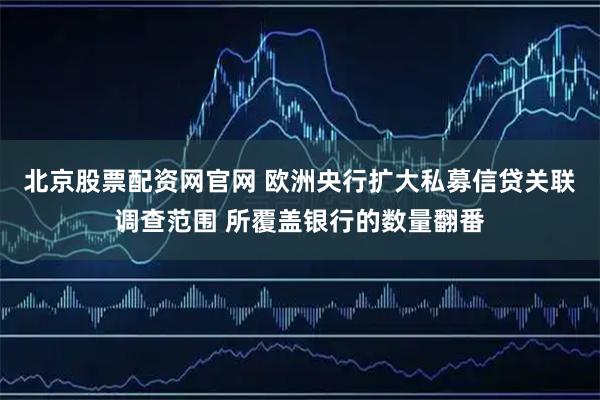北京股票配资网官网 欧洲央行扩大私募信贷关联调查范围 所覆盖银行的数量翻番